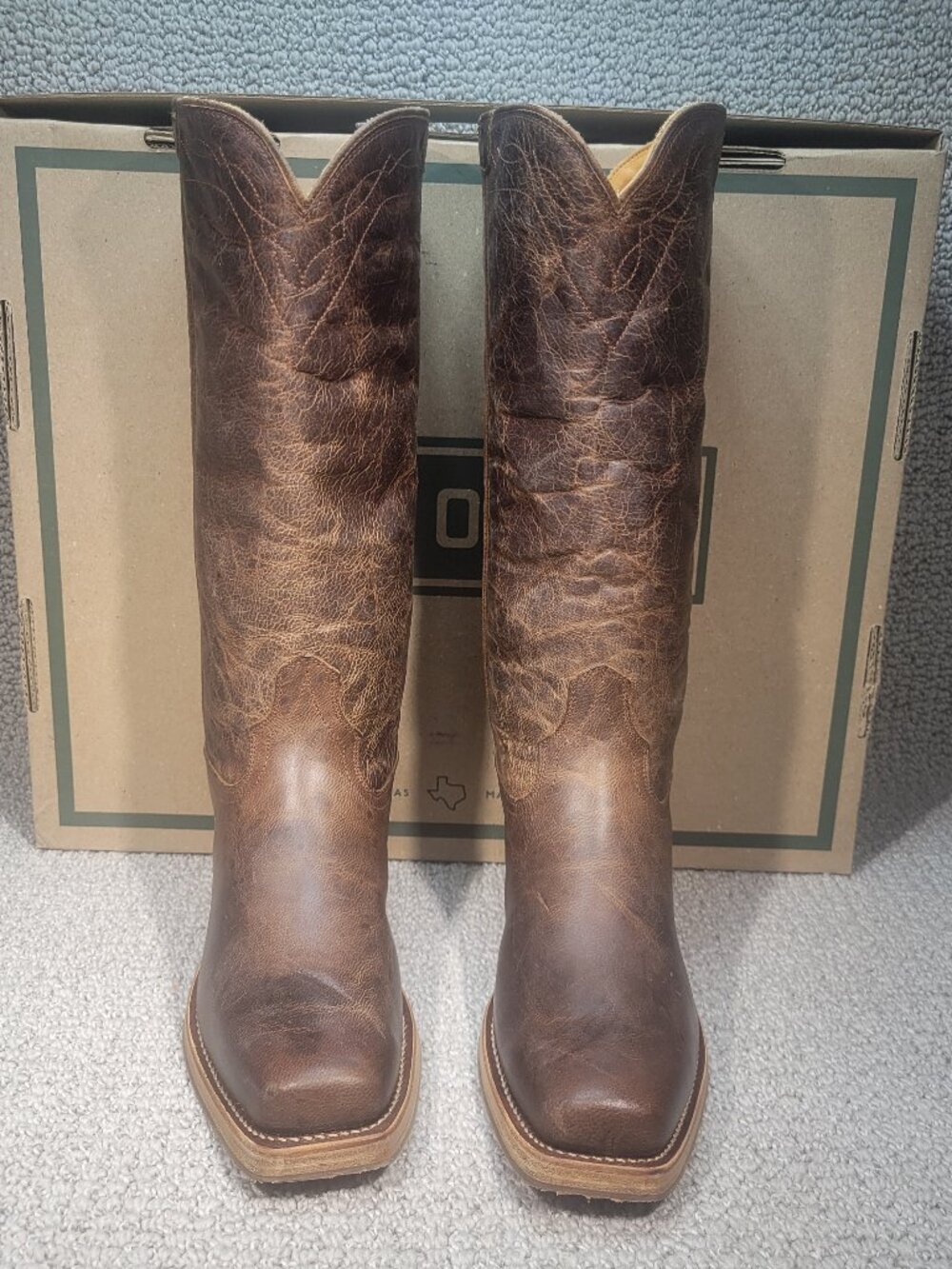 Tecovas The Charlie Women's Size 7.5B Cafe Goat Stovepipe Boots - Picture 2 of 11